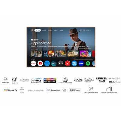 TCL 55"A300W NXTVISION 4K QLEDGoogle OS 144Hz ART TVDolby Atmos Ambient mode HDMI 2.1